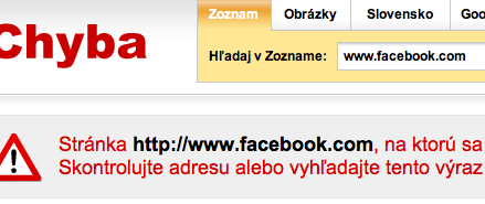 Facebook v podaní chyba.sk