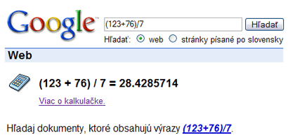 Google kalkulačka